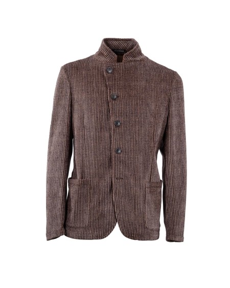 Shop EMPORIO ARMANI  Giacca: Emporio Armani giacca collo guru.
Corduroy.
Allacciatura decentrata.
Stampa all over.
Allacciatura con bottoni.
Maniche lunghe.
Tasche laterali a toppa.
Capo sfoderato.
Composizione:  98% poliestere, 2% elastan.
Made in Romania.. EM000144 TE16802-P6005